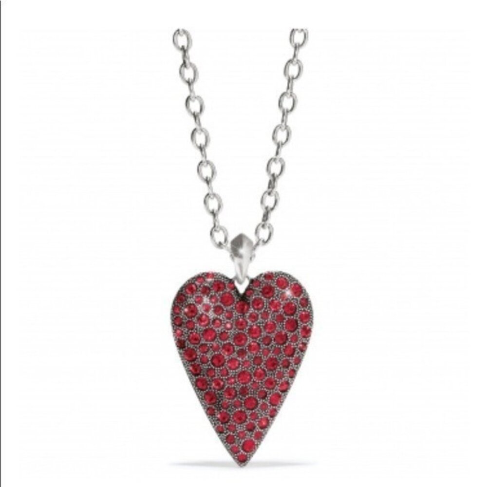Brighton Glisten Red heart crystal Convertible necklace  NWT $150
